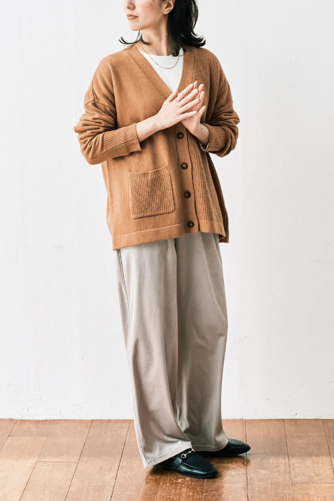 WEB限定お買い得商品|アヴェクモワ　ベロアワイドパンツ〈シルバー〉