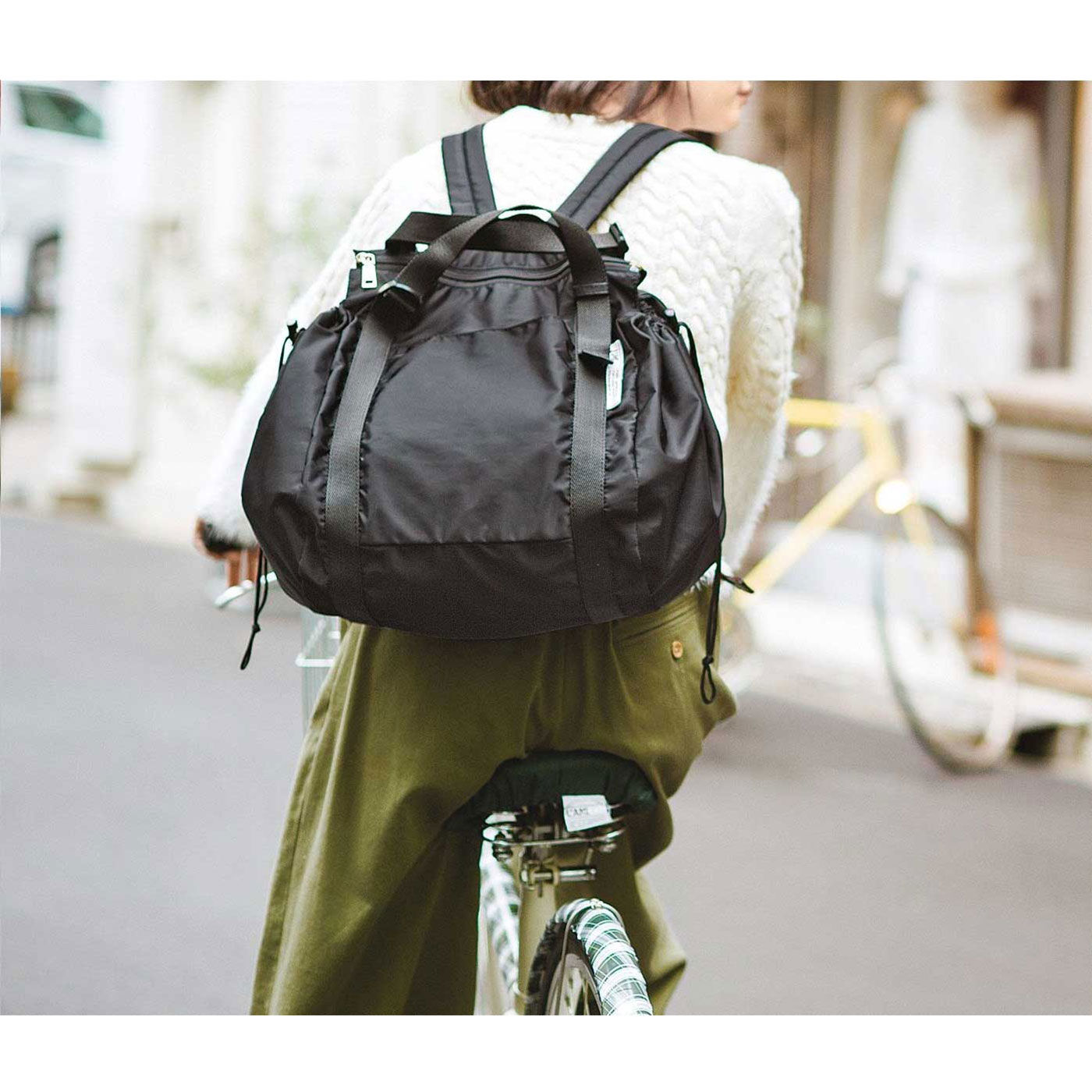 WEB限定お買い得商品|ラミプリュス　大量買いもらくらく！　レジカゴリュック〈ベーシックカラー〉|リュックとして〈ブラック〉