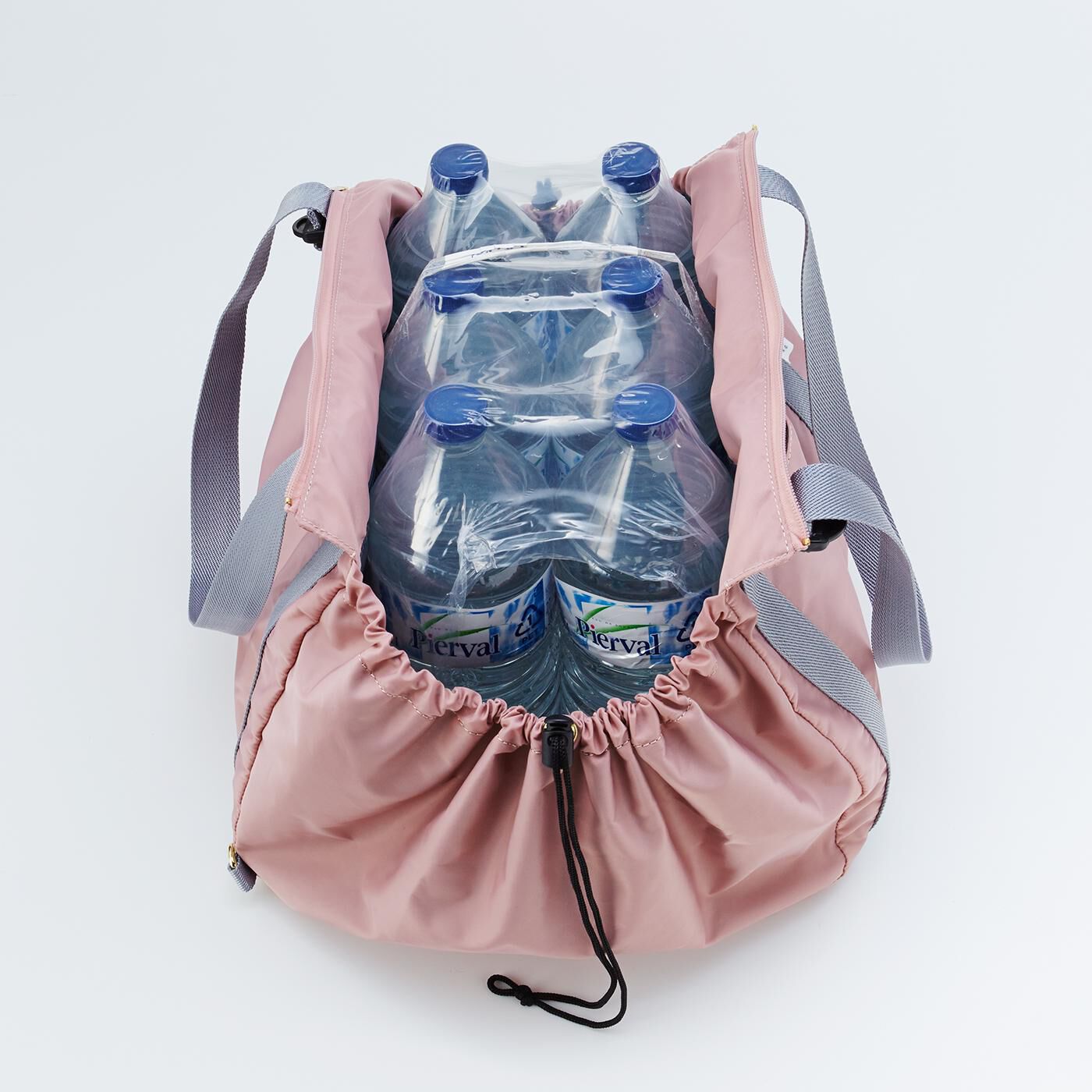 WEB限定お買い得商品|ラミプリュス　大量買いもらくらく！　レジカゴリュック〈ブライトカラー〉|２リットルのペットボトルが６本入ります。