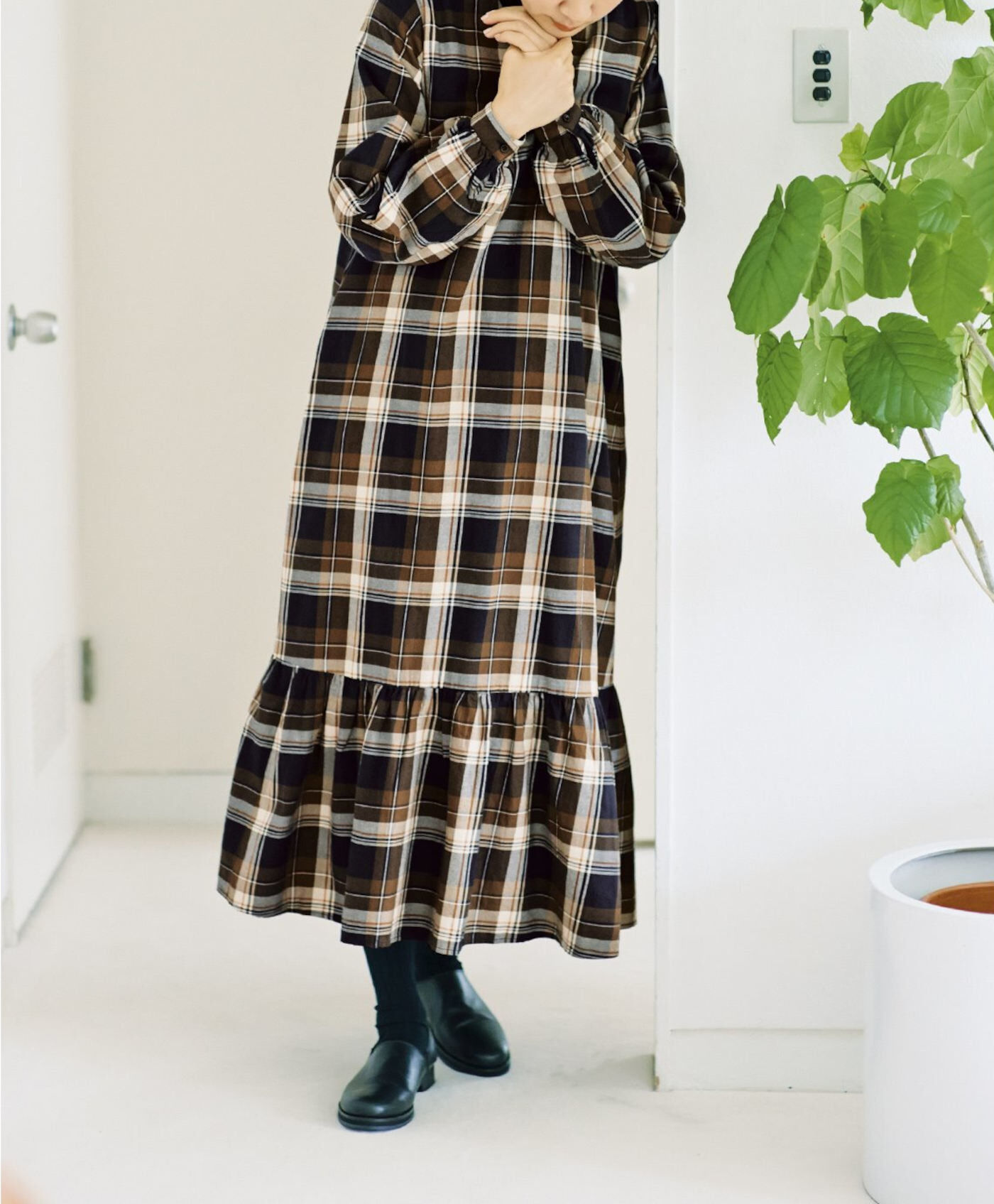 WEB限定お買い得商品|サニークラウズ feat. Shuttle Notes　やっぱりチェックが好きワンピース〈レディース〉