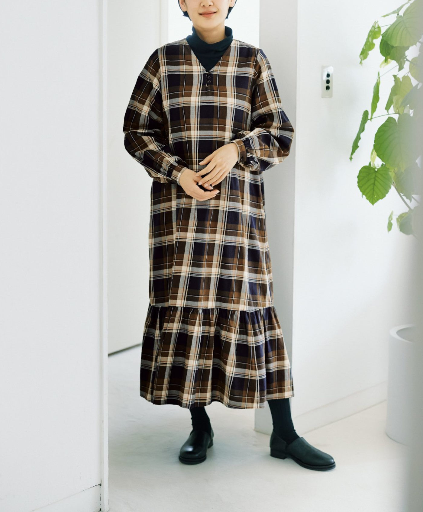 WEB限定お買い得商品|サニークラウズ feat. Shuttle Notes　やっぱりチェックが好きワンピース〈レディース〉