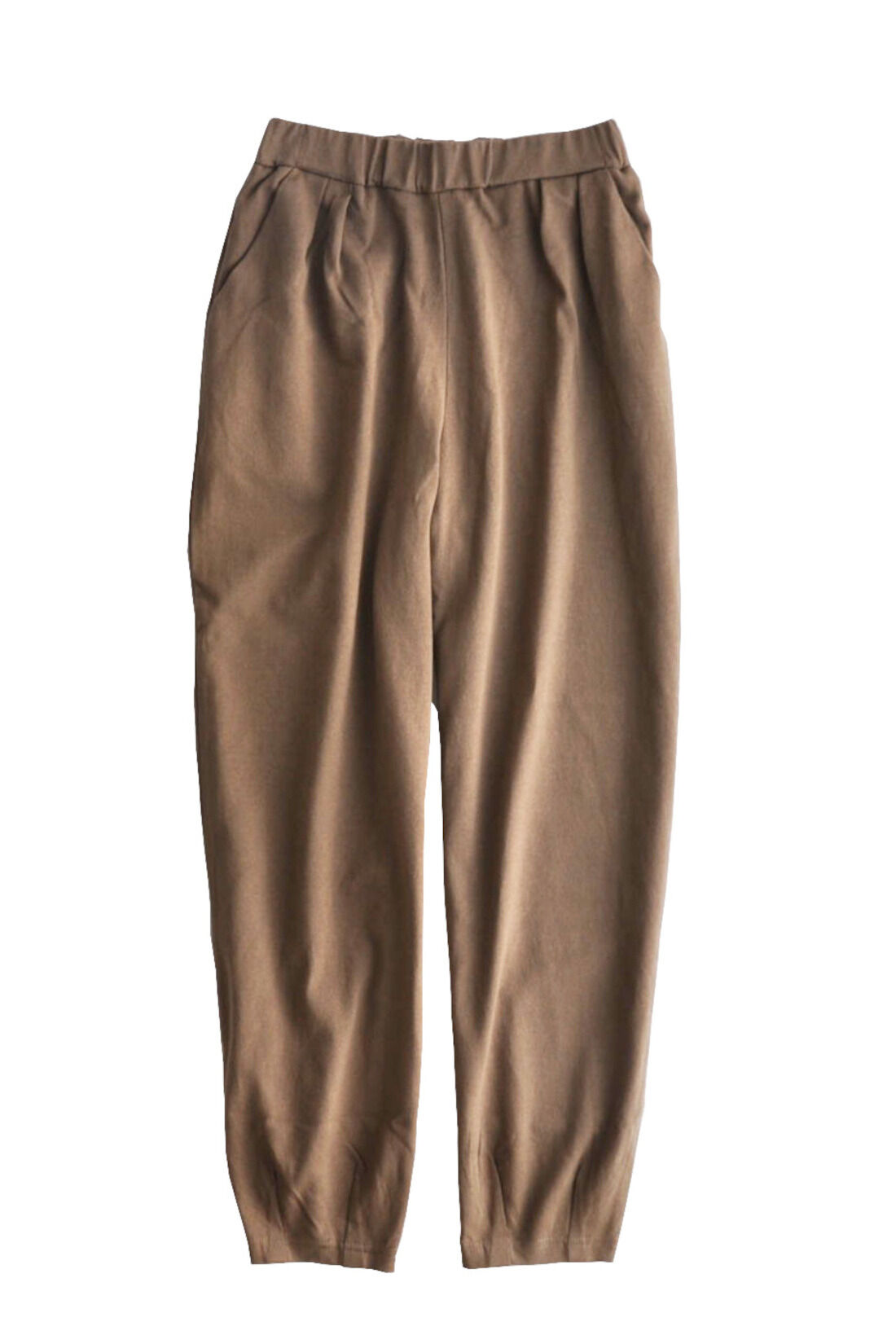 WEB限定お買い得商品|Live love cottonプロジェクト IEDIT[イディット]　ツータック遣いのぷかっとパンツ〈ブラウン色〉|〈ブラウン〉