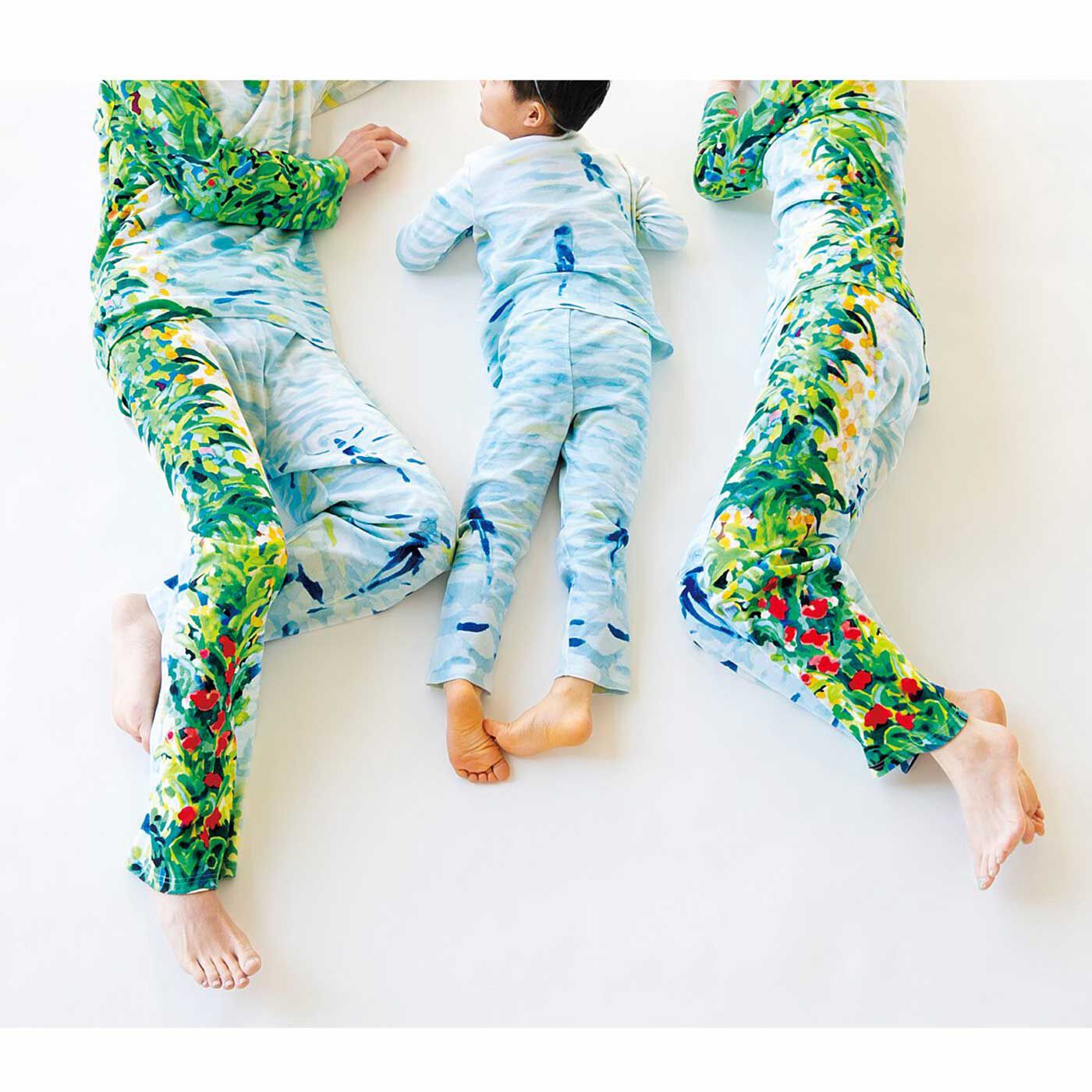 WEB限定お買い得商品|YOU+MORE!　親子でほのぼの 川の字パジャマ〈キッズ〉|背中側もプリント入りです。