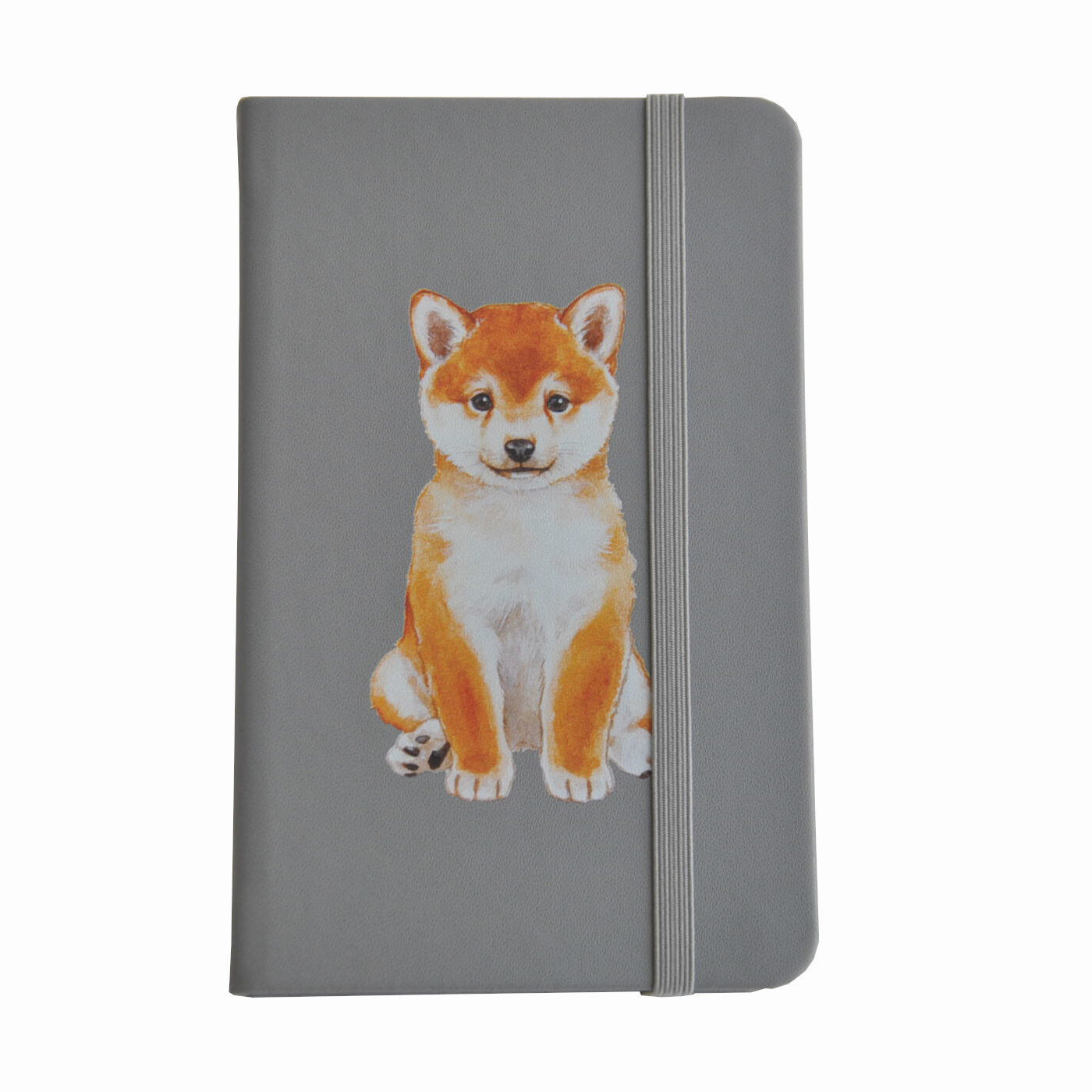 Real Stock|YOU＋MORE!　もふもふころりん 柴犬雑貨|51：ミニノート　縦約14cm、横約9cm、厚み1.2cm　素材/紙、ポリウレタン　ゴムバンド：ポリエステル