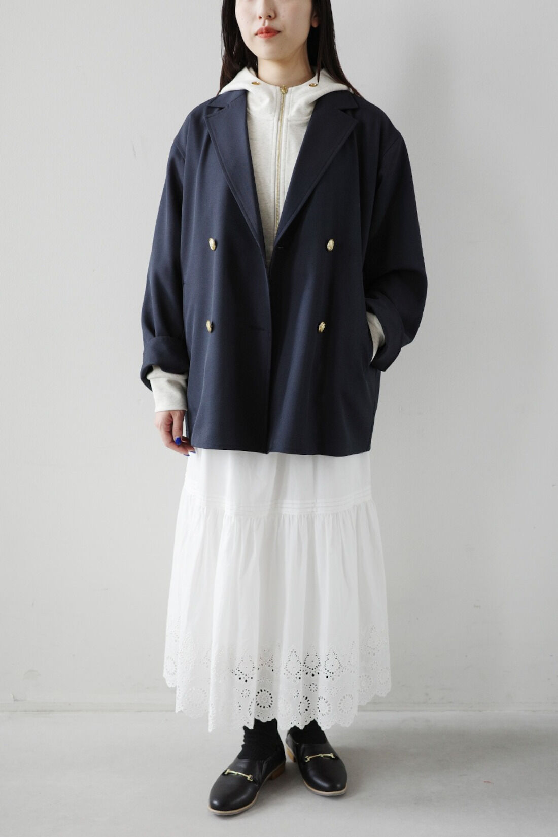 Real Stock| 【3～10日でお届け】リブ　イン　コンフォート　はまじとコラボ　コート代わりにサクッと着られるボリュームフードパーカー〈オートミール〉