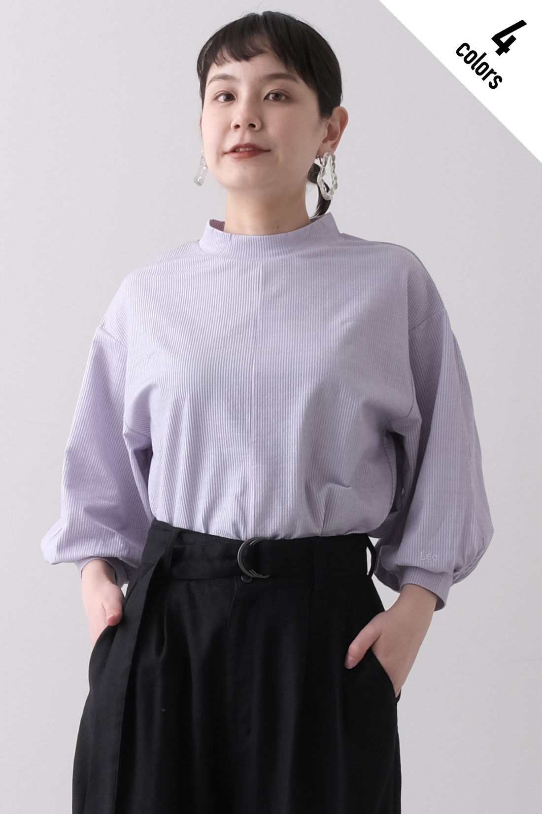 Real Stock|MEDE19F 〈SELECT〉 Lee カラーブラウス|1：パープル　モデル身長：157cm