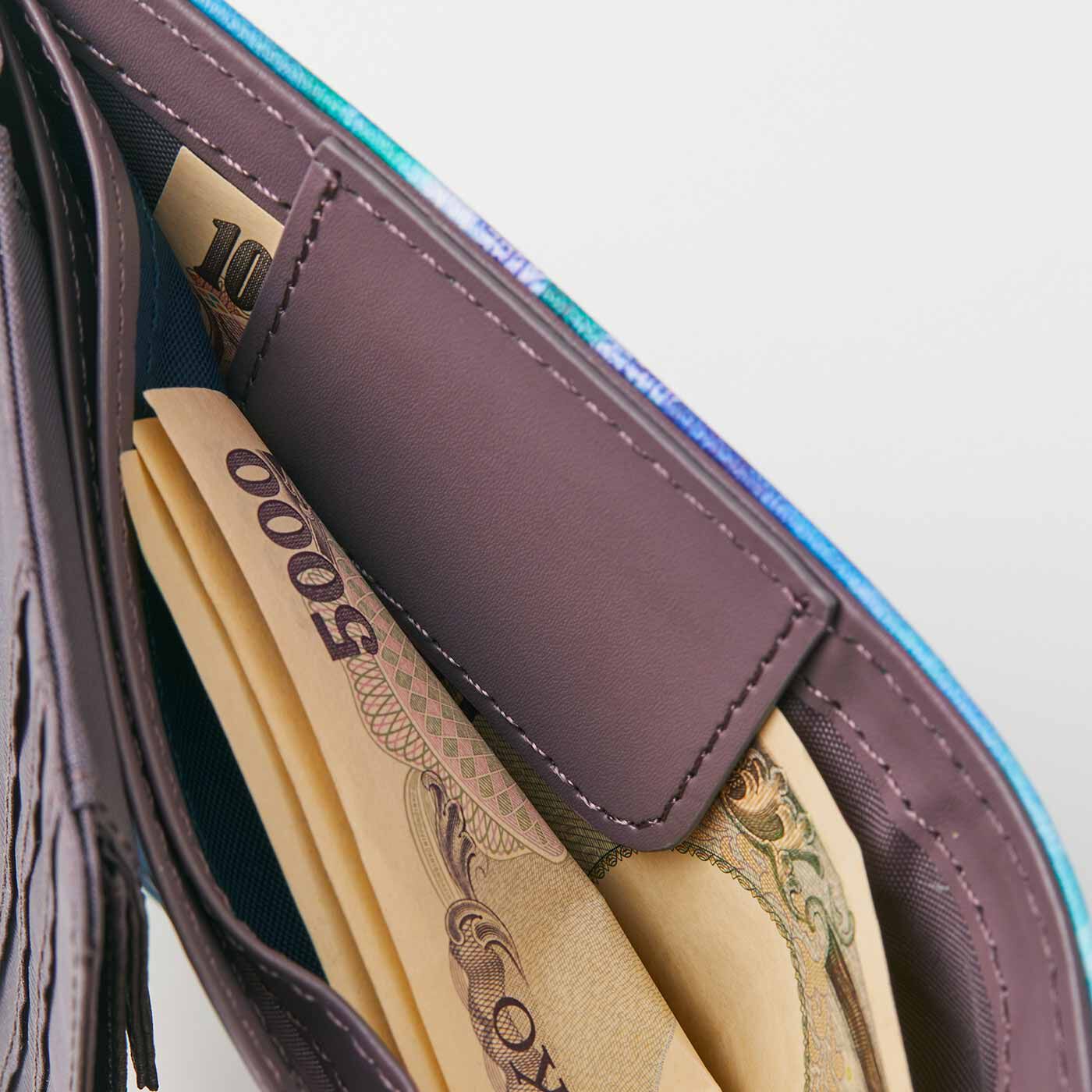 Real Stock|ラミプリュス×ユニカラート 小さくたってやりくり上手 大人の賢い7つ星 二つ折り財布|自分用と家計用を分けたり、家計簿が付けやすいよう分けて収納するなど分類OK。