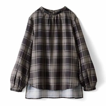 Real Stock | チェックブラウス〈ブラック〉ＩＥ