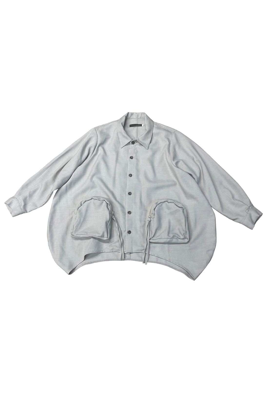 Real Stock|nunuforme　サークルポケットジップシャツ（キッズ）〈グレー〉