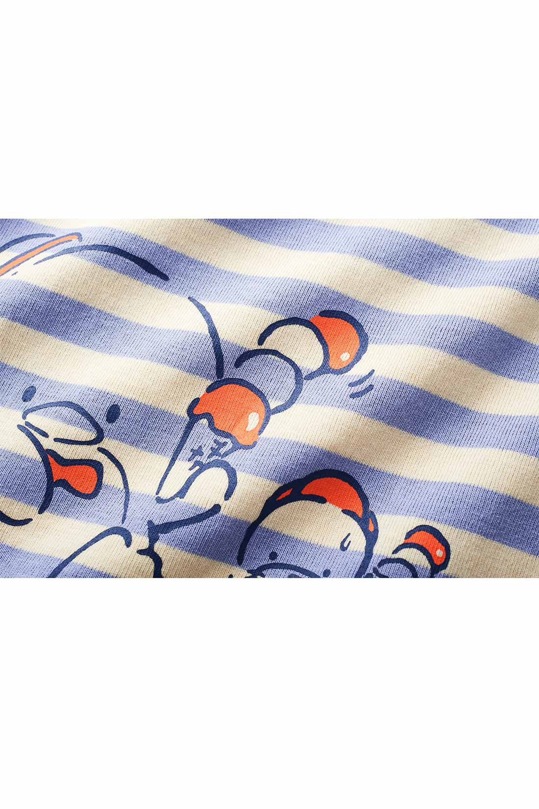 Real Stock|サンリオキャラクターコラボ　カラーボーダーのＴシャツ〈キッズ〉〈タキシードサム〉|大人っぽい線画がボーダーとマッチ！