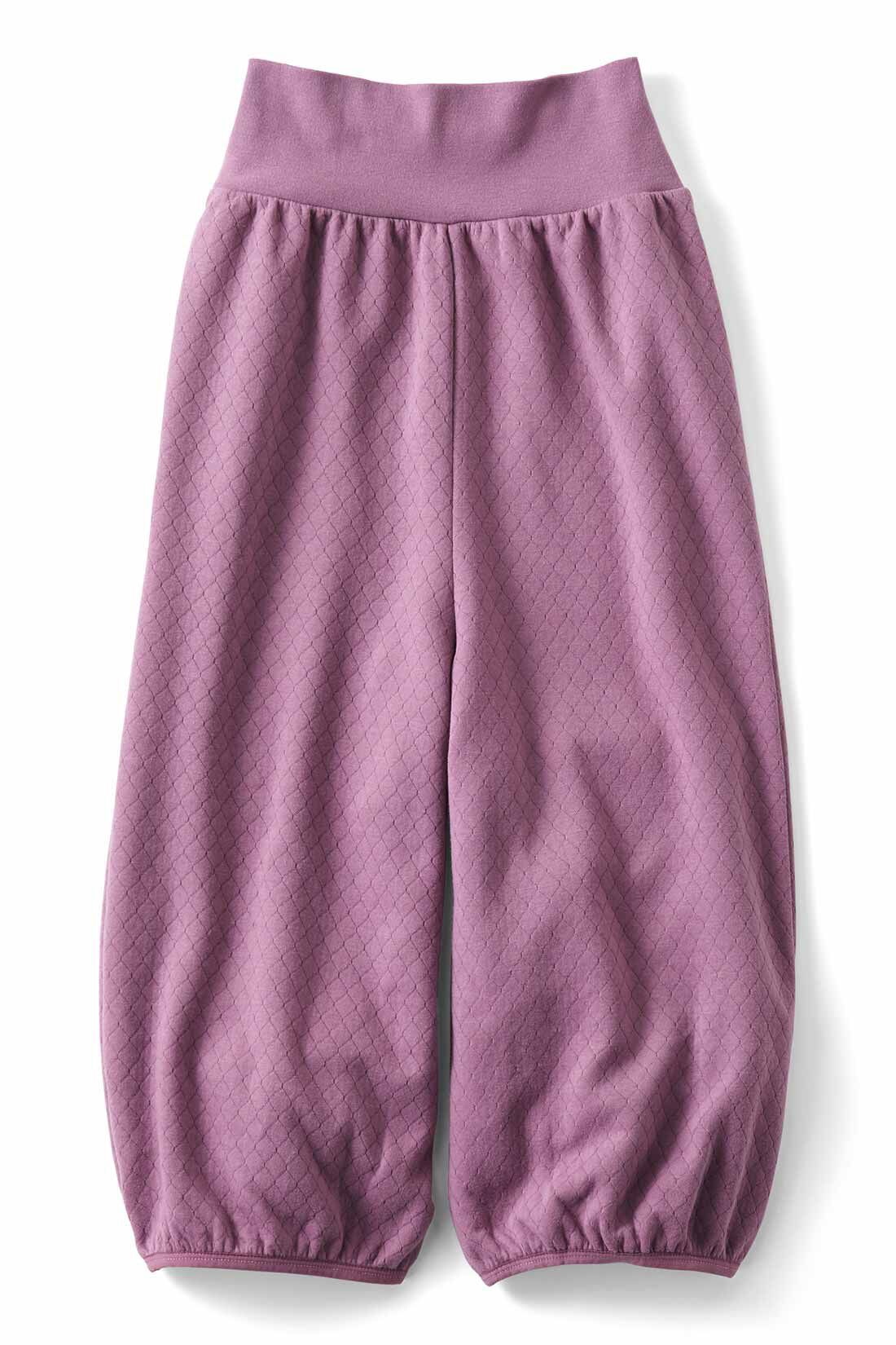 Real Stock|Her smileプロジェクト IEDIT[イディット]　接結キルティング素材のやわらかペチパンツ〈ラベンダーパープル〉|〈ラベンダーパープル〉