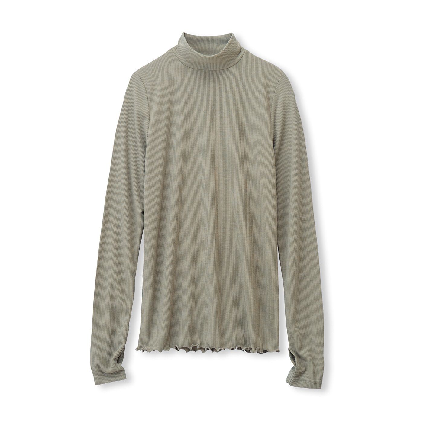 Real Stock|UV＆汗むれ対策　吸汗速乾ハイネックリブインナー〈カーキベージュ〉|〈カーキベージュ〉