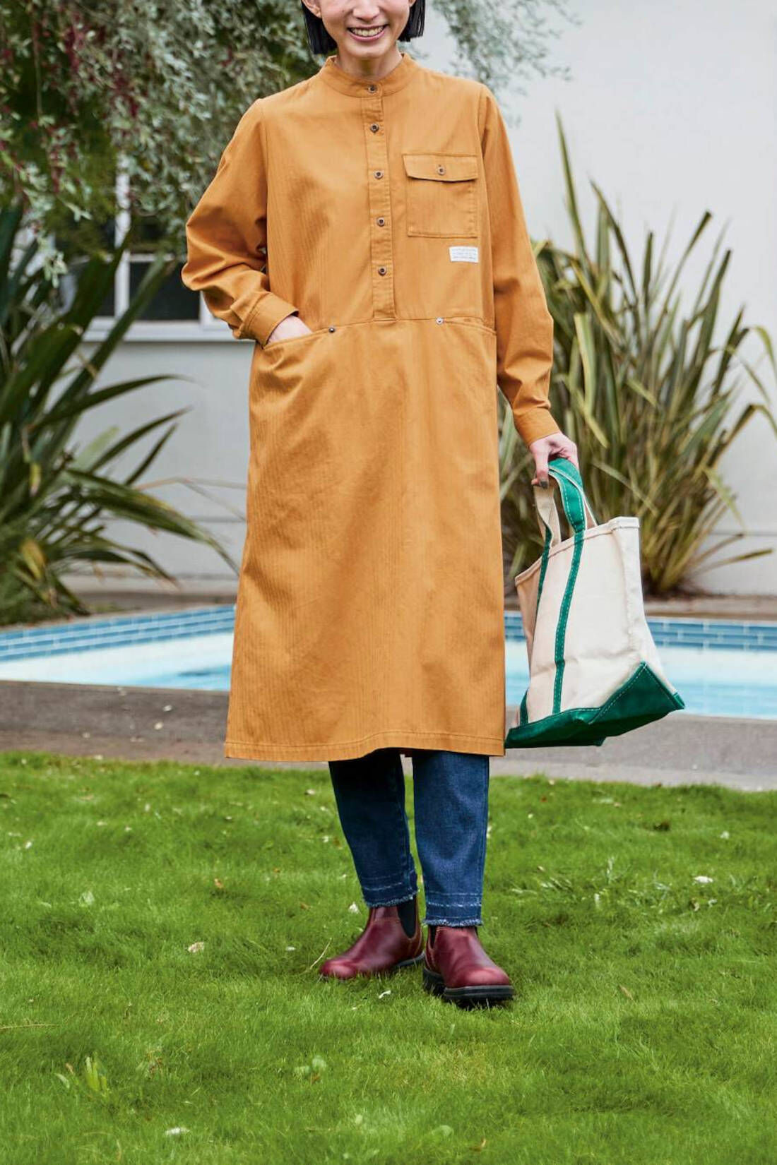 Real Stock|サニークラウズ　キャンピングワンピース〈レディース〉キャメル