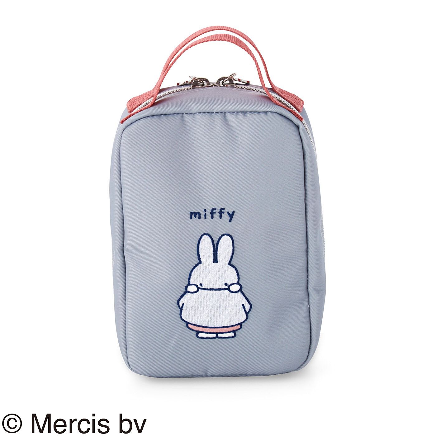 Real Stock|ミッフィーサークル　持ち手付きの便利な縦型ポーチ|Back　裏面は刺しゅうのミッフィーがキュート。