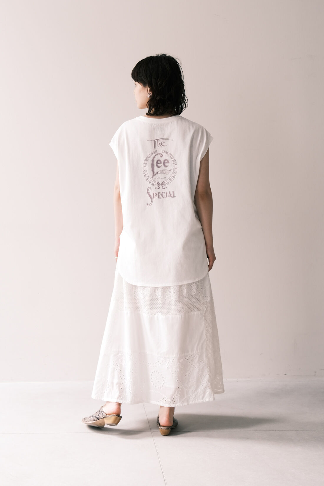 Real Stock|MEDE19F 〈SELECT〉 Lee　プリントスリーブレスTEE|モデル身長：157cm