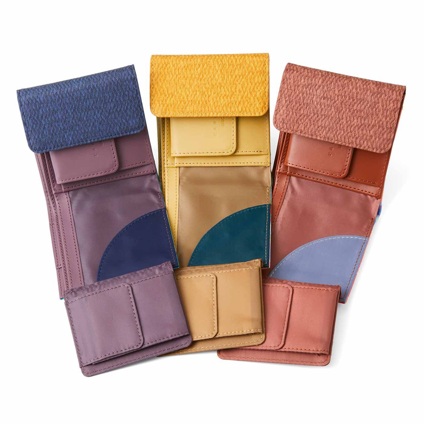 Real Stock|ラミプリュス×ユニカラート 小さくたってやりくり上手 大人の賢い7つ星 二つ折り財布|それぞれ内側のカラーが違ってキュート♪