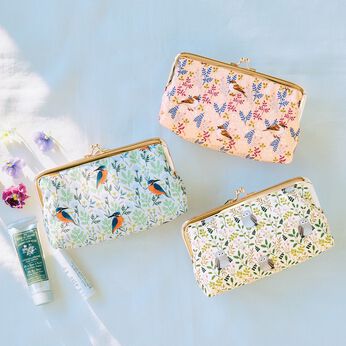 Real Stock | バードライフさんと作った 野鳥と花々のがま口ポーチ