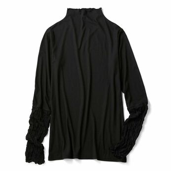 Real Stock | Ｌ＋重ね着にもぴったり袖先シアーボトルネック