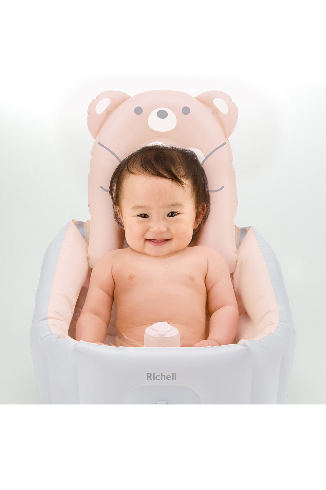 realstock [リアルストック]（Express BOX）|【3～10日でお届け】［Mama select］Richell　ふかふか ベビーバス ステップアップ〈ライトグレー〉