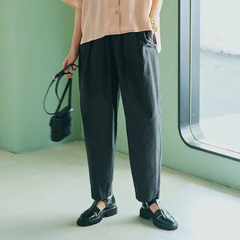 Real Stock | タックボリュームパンツ〈ブラック〉ＩＥ