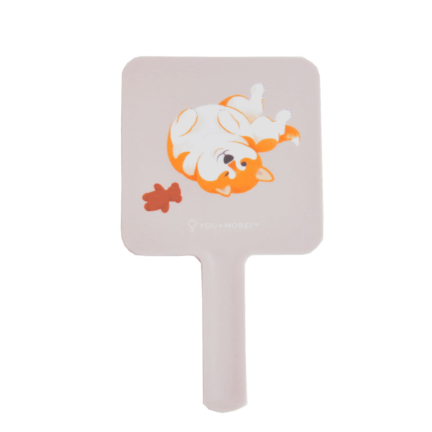 Real Stock|YOU＋MORE!　もふもふころりん 柴犬雑貨|53：ハンドミラー　縦約15.8cm、横約0.9cm、厚み約0.6cm　ミラーの大きさ：直径約8cm　素材/ポリスチレン樹脂、ガラス　洗濯不可