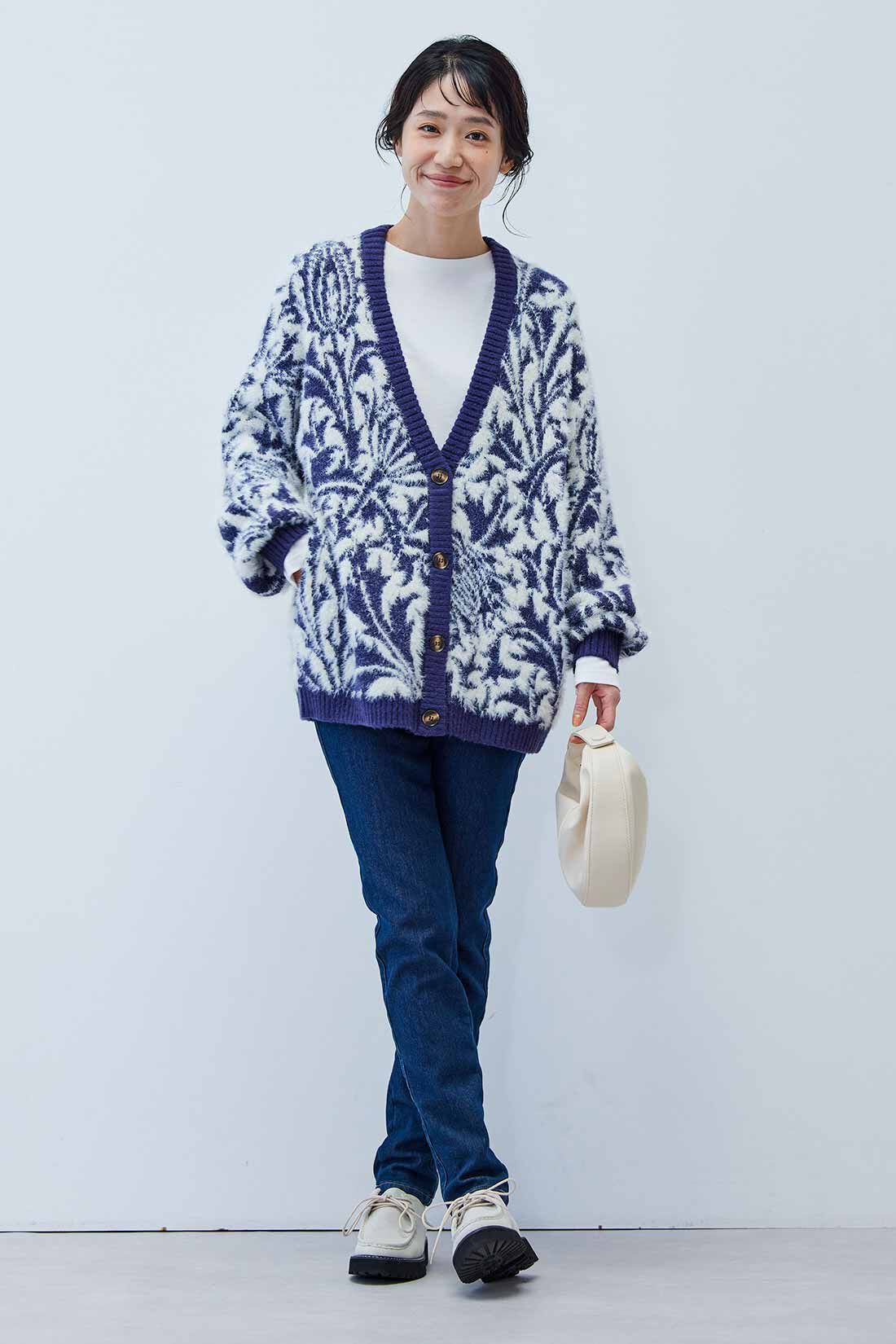 Real Stock|【3～10日でお届け】リブ イン コンフォート　ぬくぬくでしあわせ　あったかすっきり裏ボアパンツ〈デニム〉