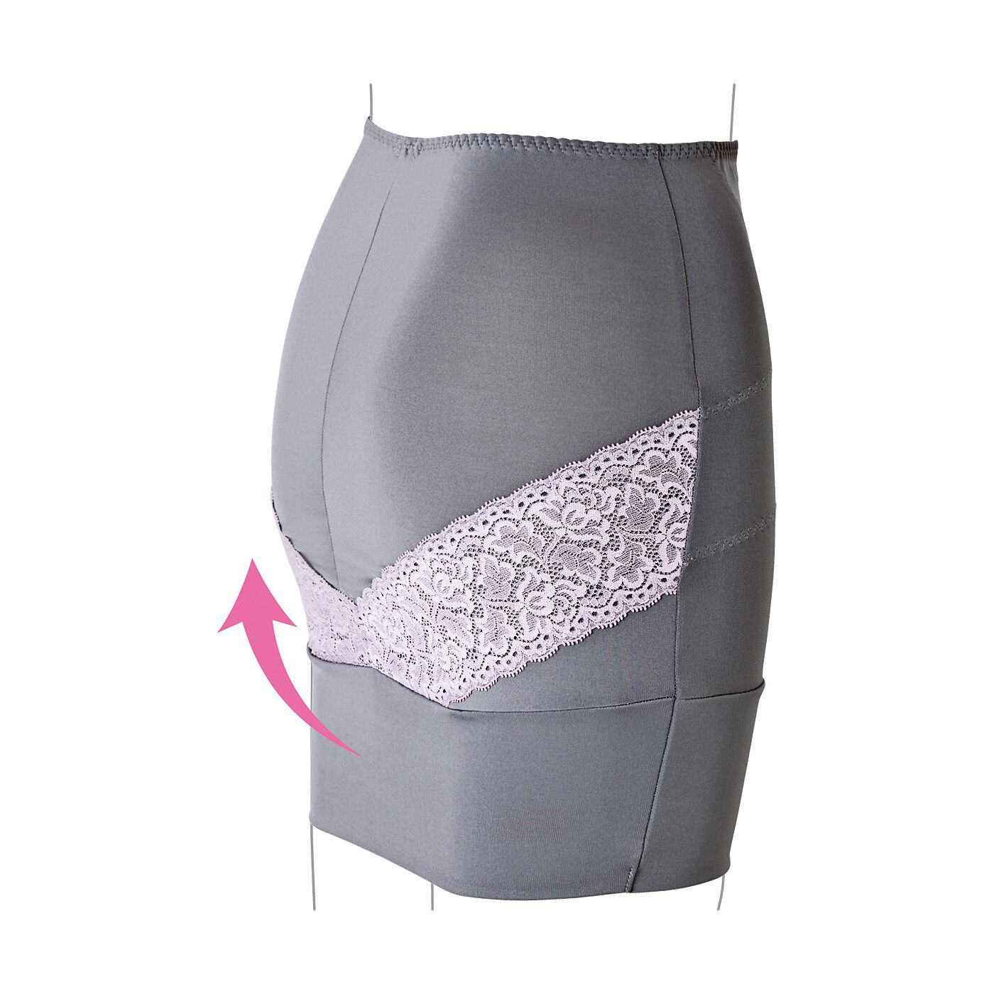 Real Stock|いつものショーツにはくだけ　下腹すっきり　お尻流れガード（R）ペチシェイパー〈グレー〉|丸尻に整える立体縫製。