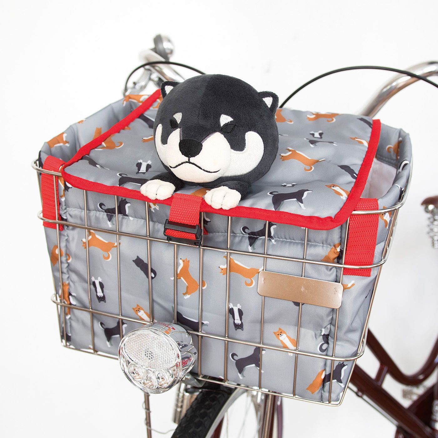 realstock [リアルストック]（Express BOX）|黒いの出ました！ 忠犬 SHIBA BLACK|自転車のカゴにバックルで固定できます。　※目の細かいカゴには取り付けできません。