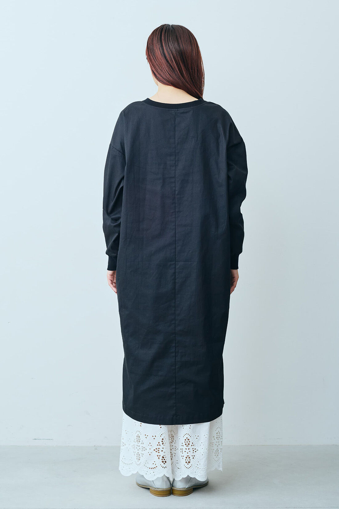 Real Stock|リブ イン コンフォート　Ｌｉｖｅ　Ｌｏｖｅ　Ｃｏｔｔｏｎ？プロジェクト　かぶるだけ！簡単スッキリカジュアルワンピース〈ブラック〉