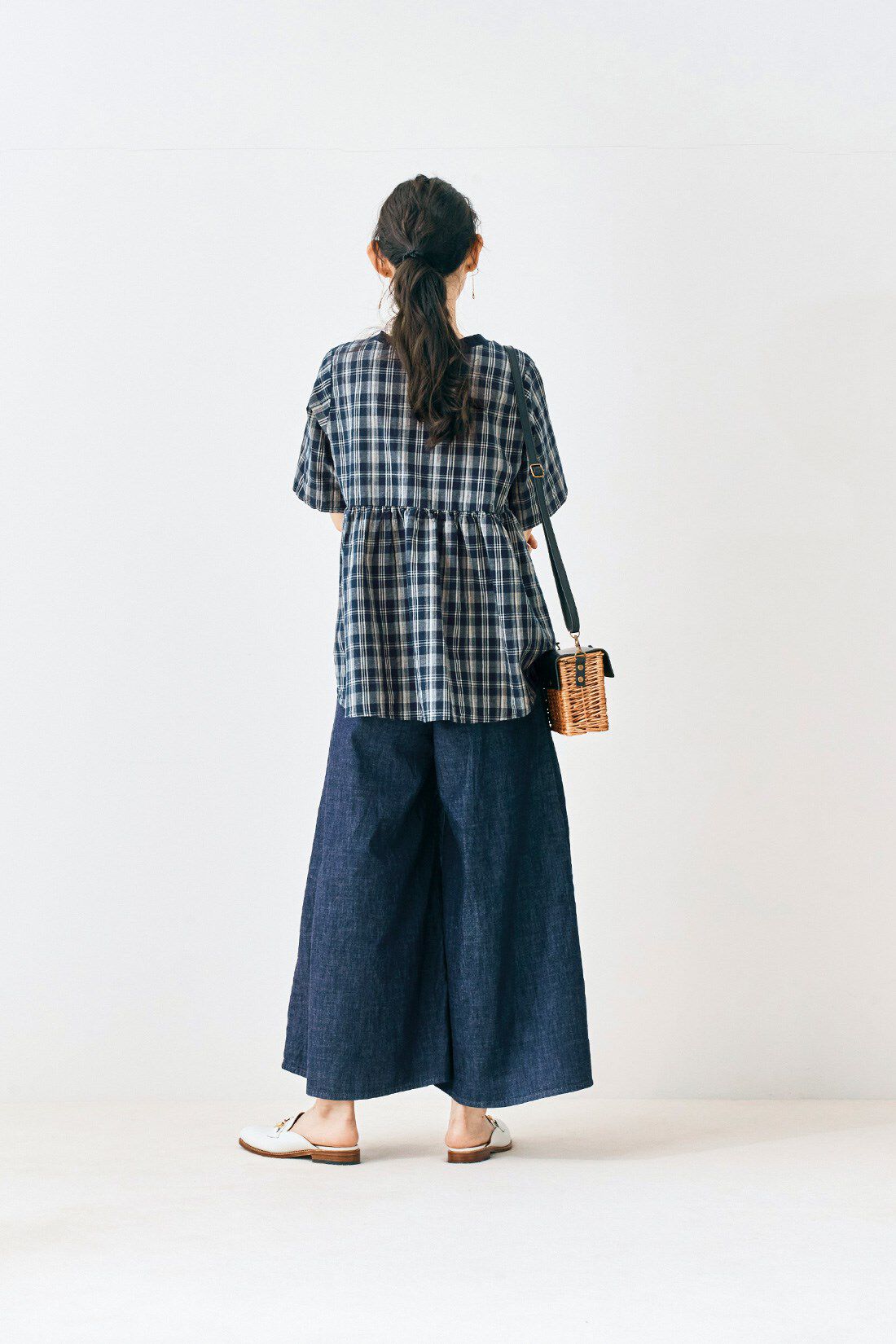 Real Stock|and myera デニムのフレアキュロット