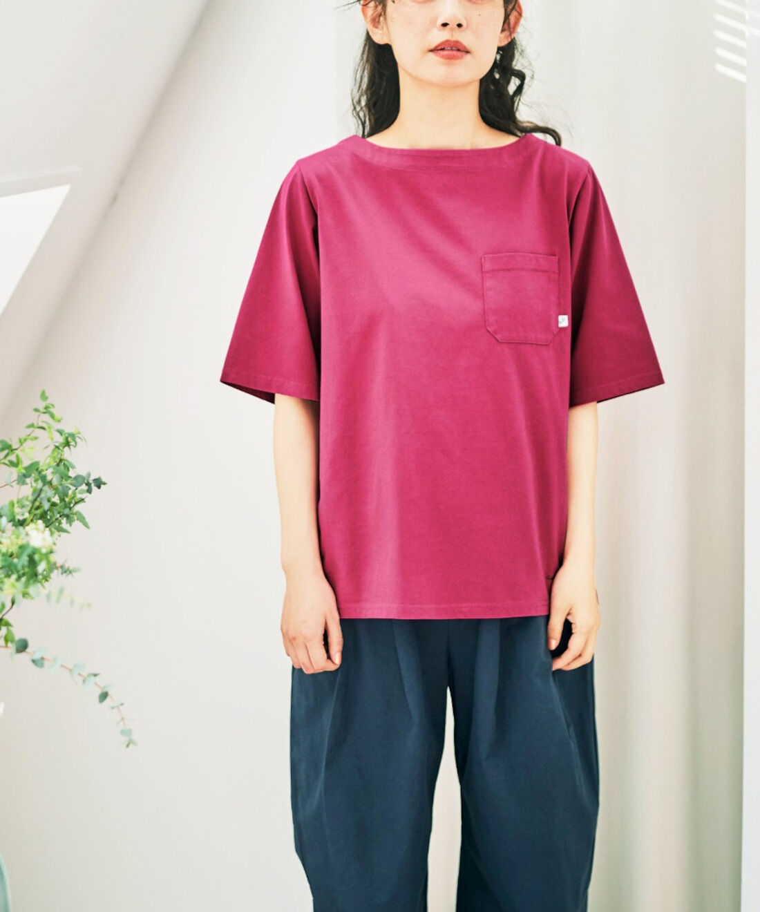 Real Stock|and myera 使い勝手のいいTシャツ〈ピンク〉
