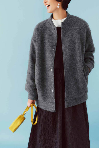 Real Stock | スライバーミドル丈ブルゾン〈グレー〉ＩＥ