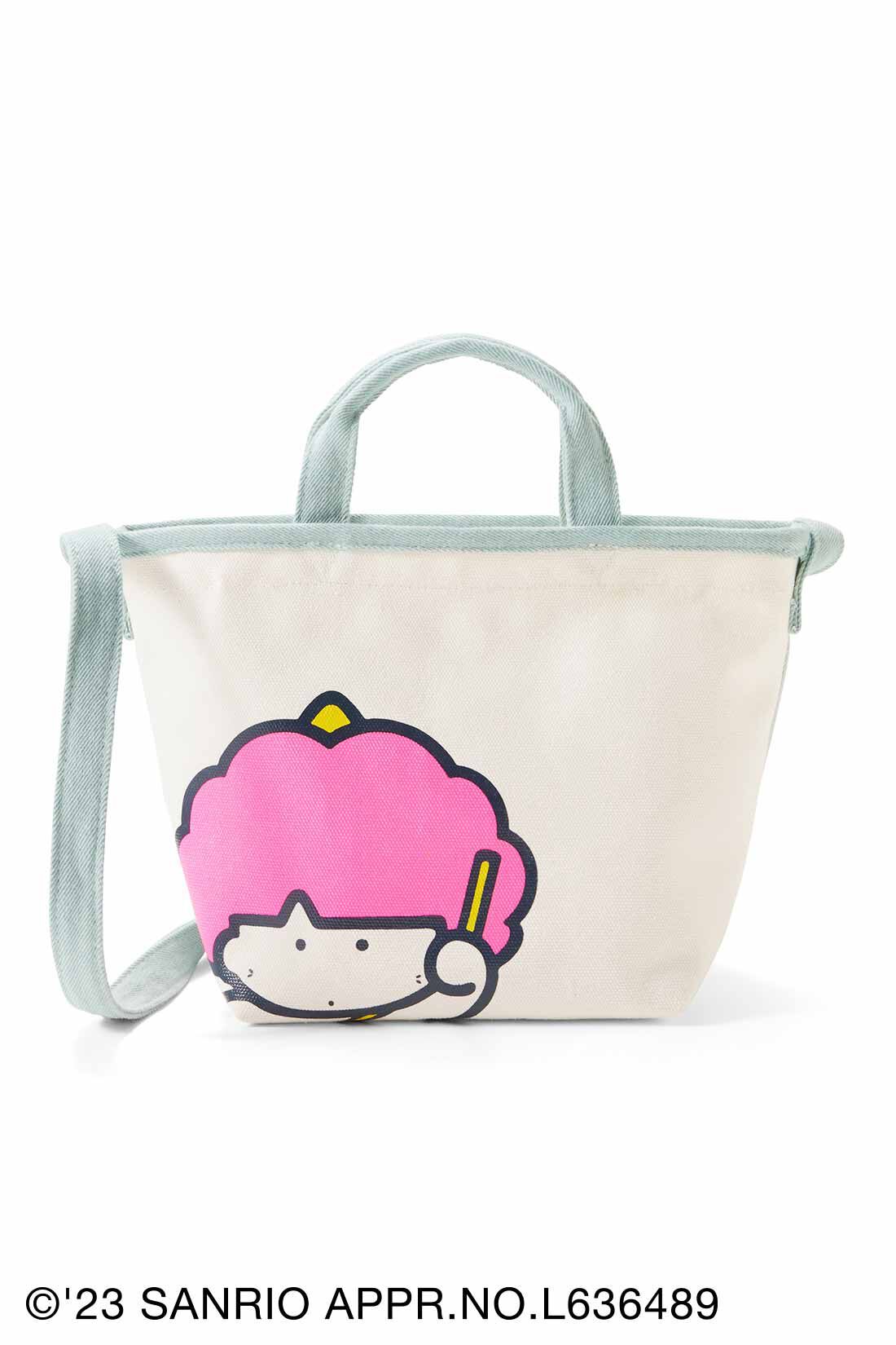 Real Stock|サンリオキャラクターコラボ　メルヘンポップなトートバッグショルダー〈ゴロピカドン（ライトデニム）〉|ゴロピカドン（ライトデニム）