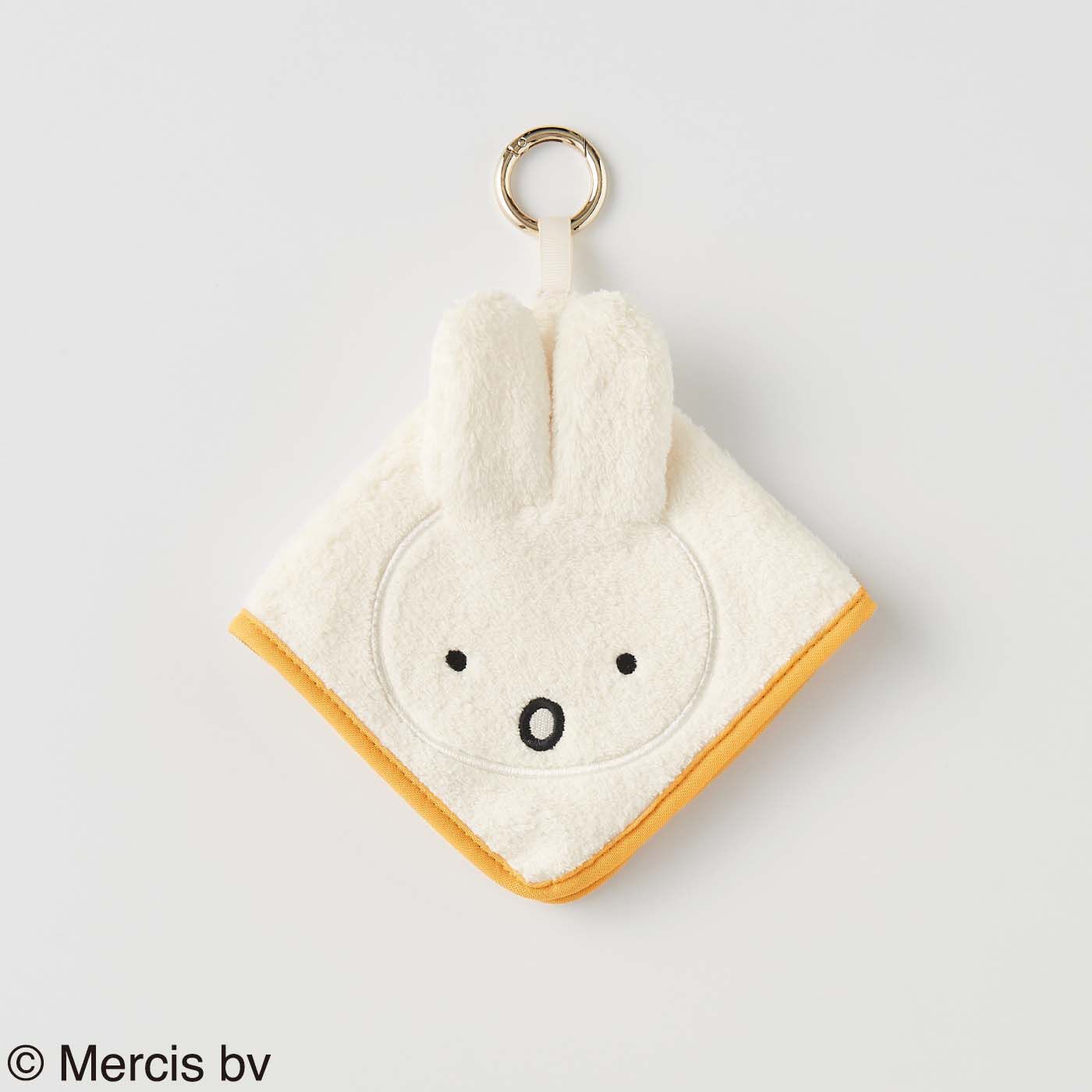 Real Stock|ミッフィーサークル　指を入れて遊べる カラビナ付きふわふわハンドタオル|4：びっくり