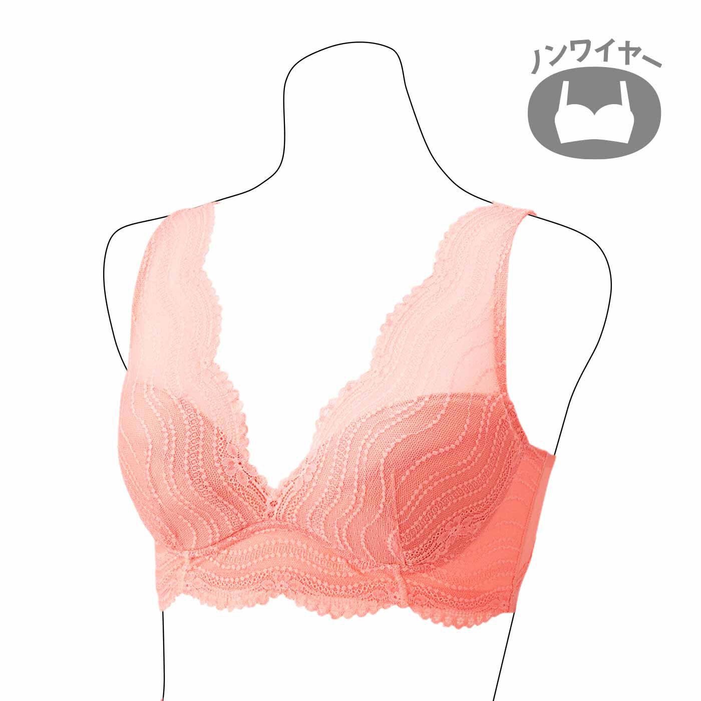 Real Stock|肩甲骨をらくらく意識で背筋ピン！ヨガ気分ブラ〈レース〉〈37〉|※お届けするカラーとは異なります。