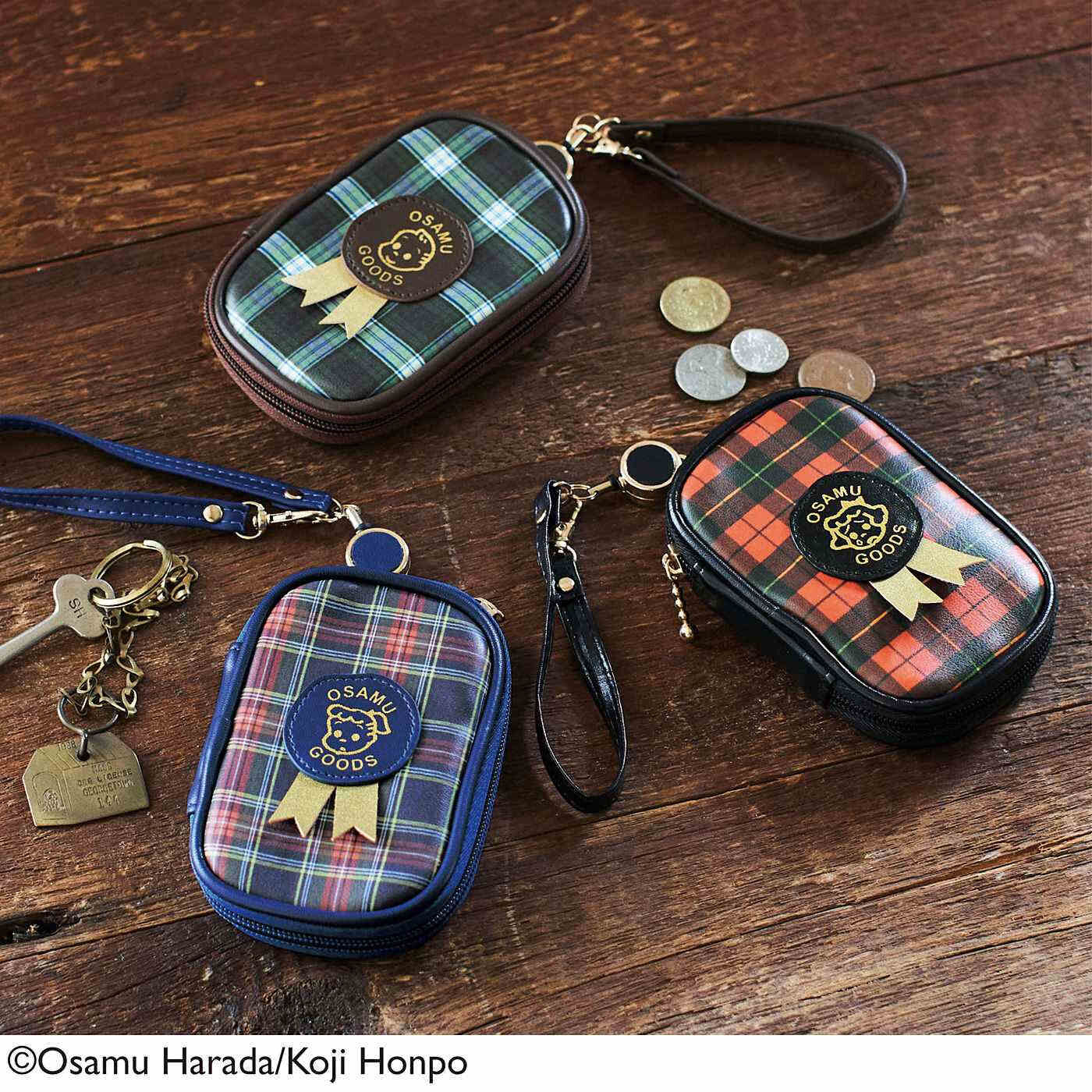 Real Stock|USEDo×OSAMU GOODS　トラッドなタータンチェックが大人顔　車のかぎも入るミニウォレット