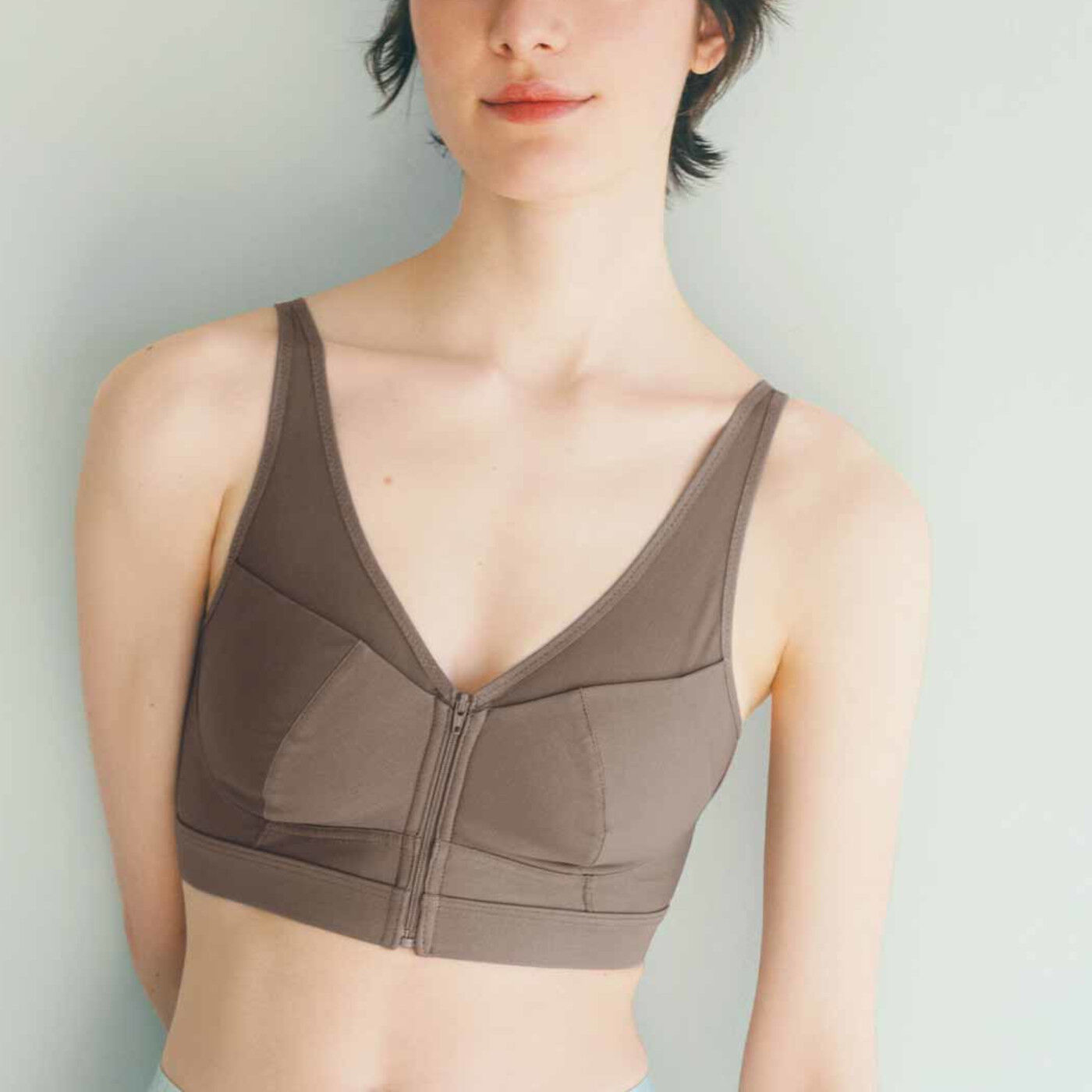 Real Stock|スラっとピン！ フロントジッパーでサッと着脱ブラ〈2〉