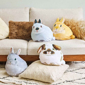 Real Stock | まったりくつろぐうさぎふっくらクッション