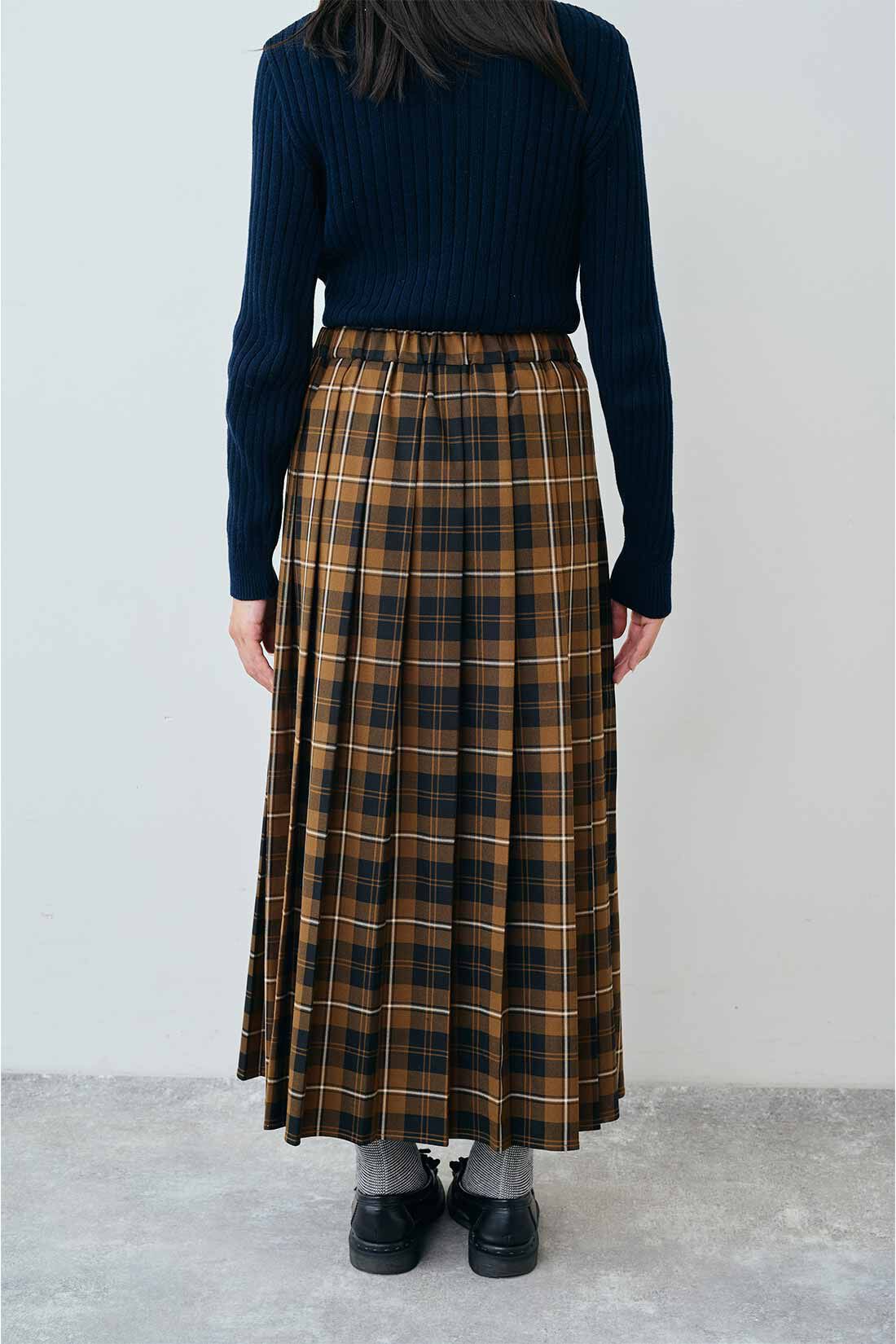 Real Stock|THREE FIFTY STANDARD　Peter MacArthur ブラウンチェックのプリーツスカート|BACK