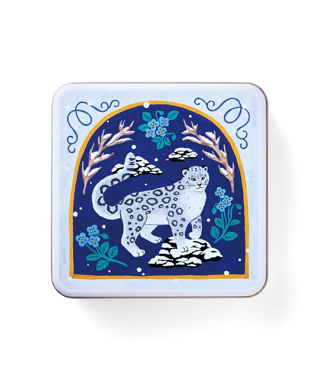 realstock [リアルストック]（Express BOX）|YOU＋MORE!　絶滅危惧動物の未来を願う　絵本のワンシーンみたいな缶入りティー|1：ユキヒョウ　3種のフラワーブレンド　紅茶葉にジューシーなグレープフルーツの香りと3種類の花々をちりばめた美しいブレンドティー。