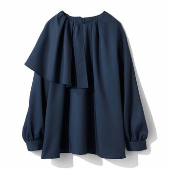 Real Stock | 落ち感フリルブラウス〈グレー〉ＩＥ