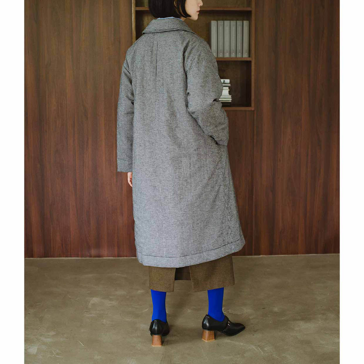 Real Stock|el：ment×山本祐布子 内側ひらりバラの実が華やぐ 中わた入りで軽やか マフラーいらずジャケットコート