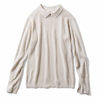 Real Stock | ハニカム衿付きニットトップス〈ＷＨ〉ＩＥ