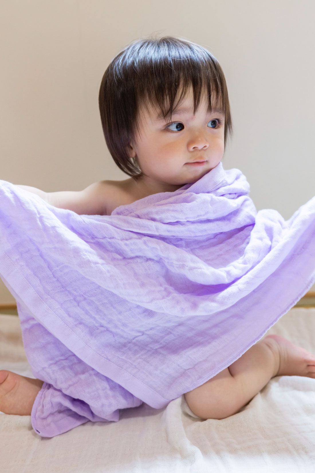 realstock [リアルストック]（Express BOX）|【3～10日でお届け】［Mama select］おぼろタオル　べビー専用　おくるみタオル〈ベビーブルー〉