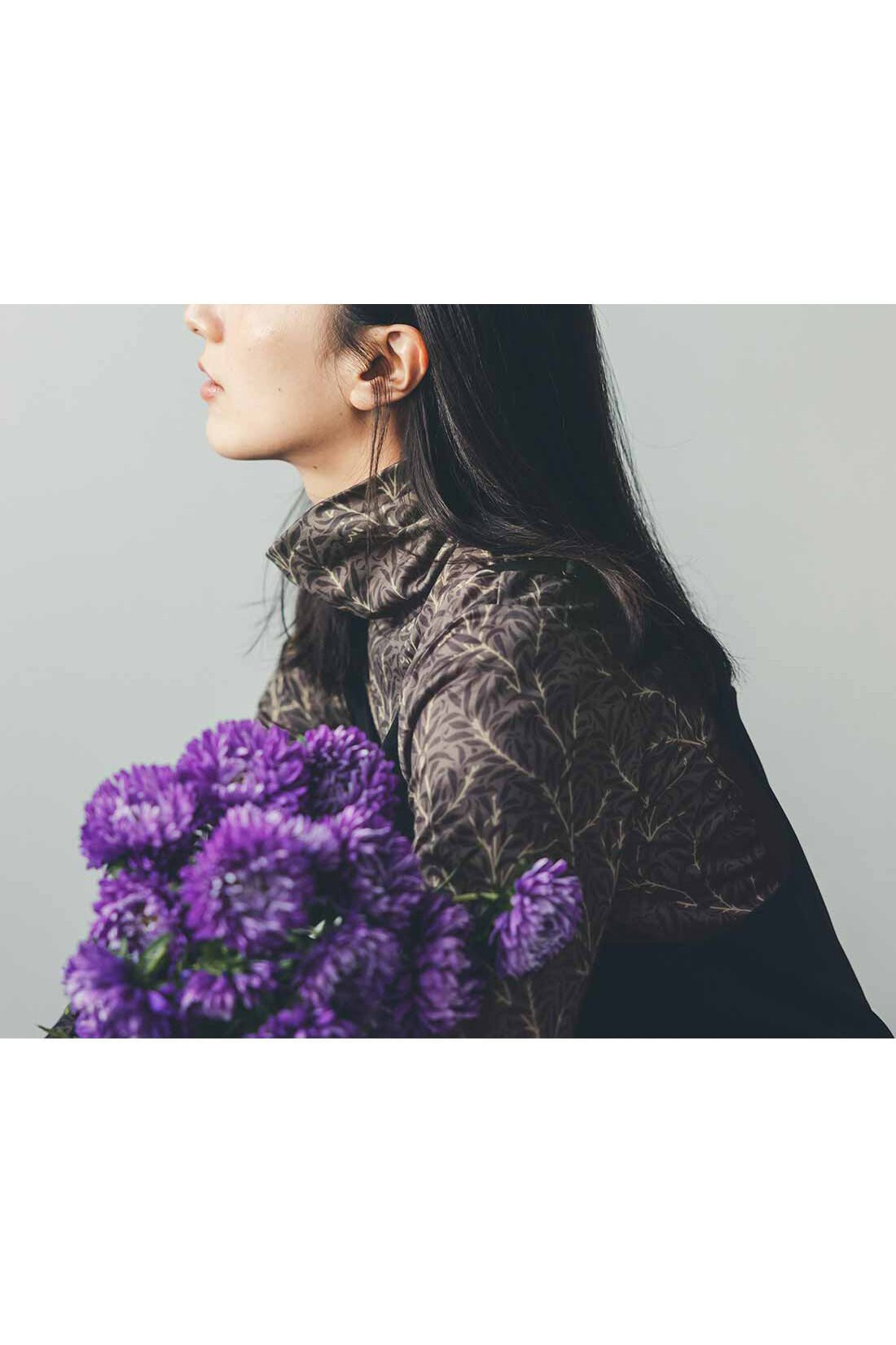 Real Stock|リブ イン コンフォート 大人モリスの世界 裏起毛素材でやわらかな帯電防止ハイネックトップス〈Pure Strawberry theif〉|これは参考画像です。お届けするカラーとは異なります。