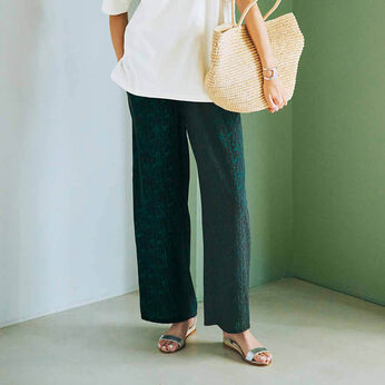 Real Stock | モダンノルディックワイドパンツ〈ネイビー〉ＩＥ