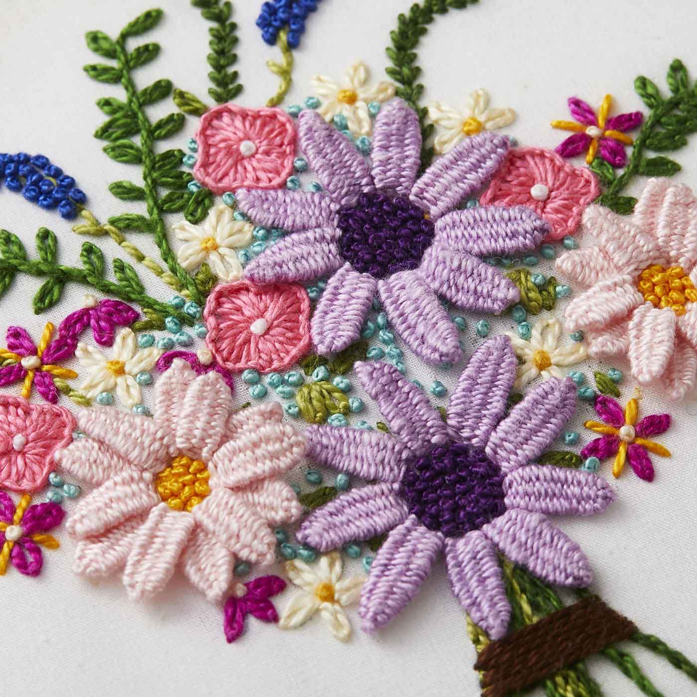 Real Stock|ＤＭＣ　コットンパールで刺し描く　お花の立体刺しゅうキット