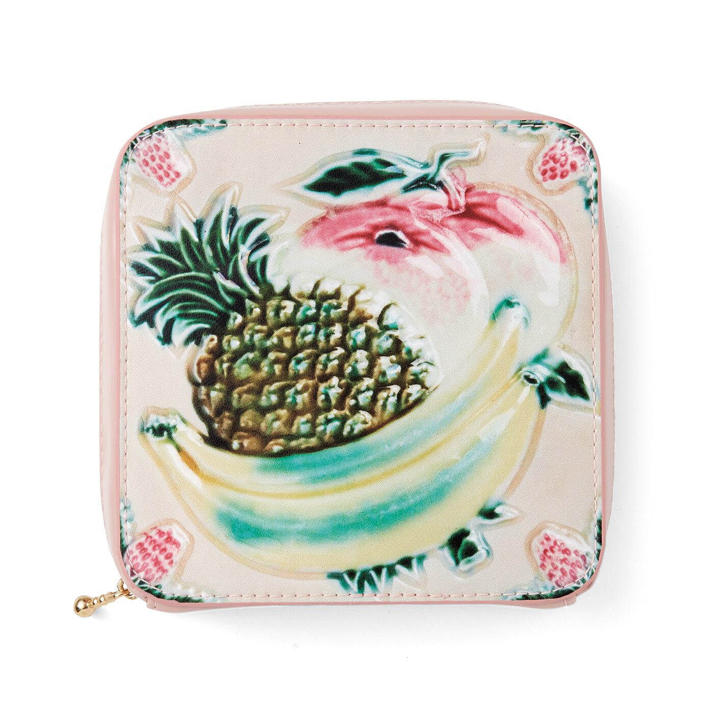 Real Stock|『世界のタイル博物館』和製マジョリカタイル模様のスクエアポーチ|1：フルーツバスケット