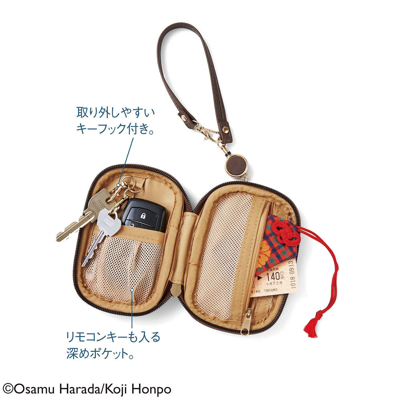 Real Stock|USEDo×OSAMU GOODS　トラッドなタータンチェックが大人顔　車のかぎも入るミニウォレット