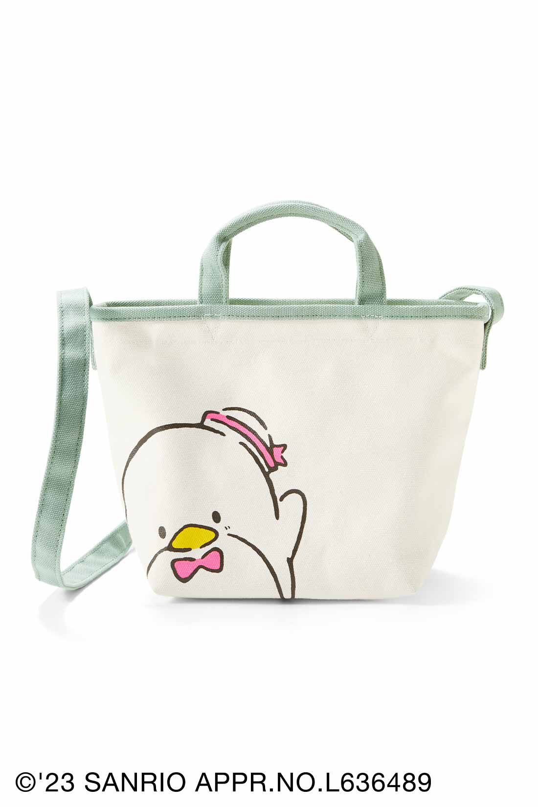 Real Stock|サンリオキャラクターコラボ　メルヘンポップなトートバッグショルダー〈タキシードサム（くすみミント）〉|タキシードサム（くすみミント）
